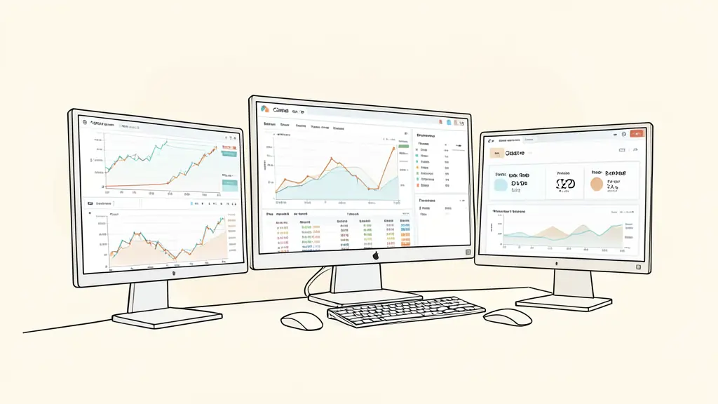 A high-tech trading workspace with multiple monitors displaying cTrader charts, Forex pairs, and a professional dashboard showing risk statistics and profit targets.